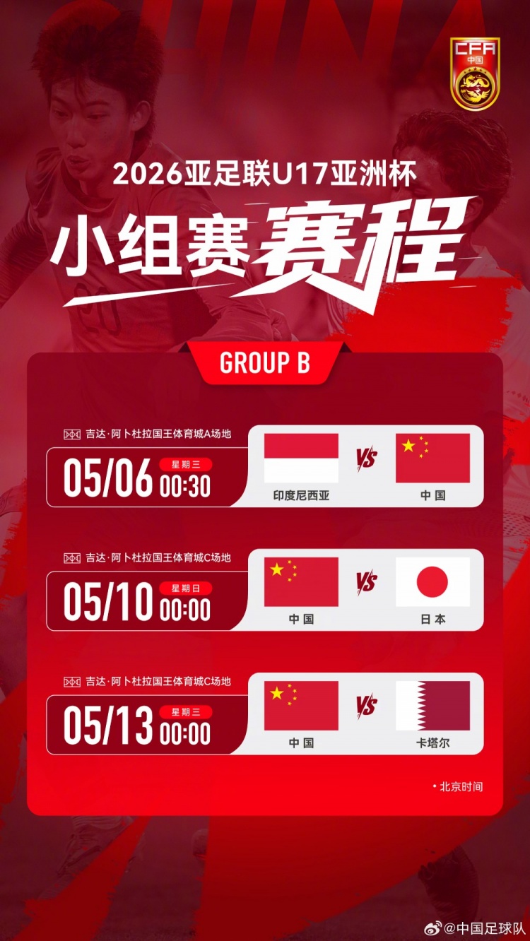 U17亞洲杯：中國小將首戰(zhàn)印尼，艾比布拉領銜攻擊線