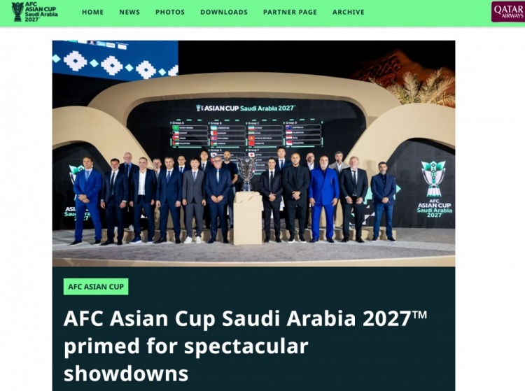 2027亞洲杯賽程出爐：沙特1月7日揭幕戰(zhàn)，三場焦點對決定檔