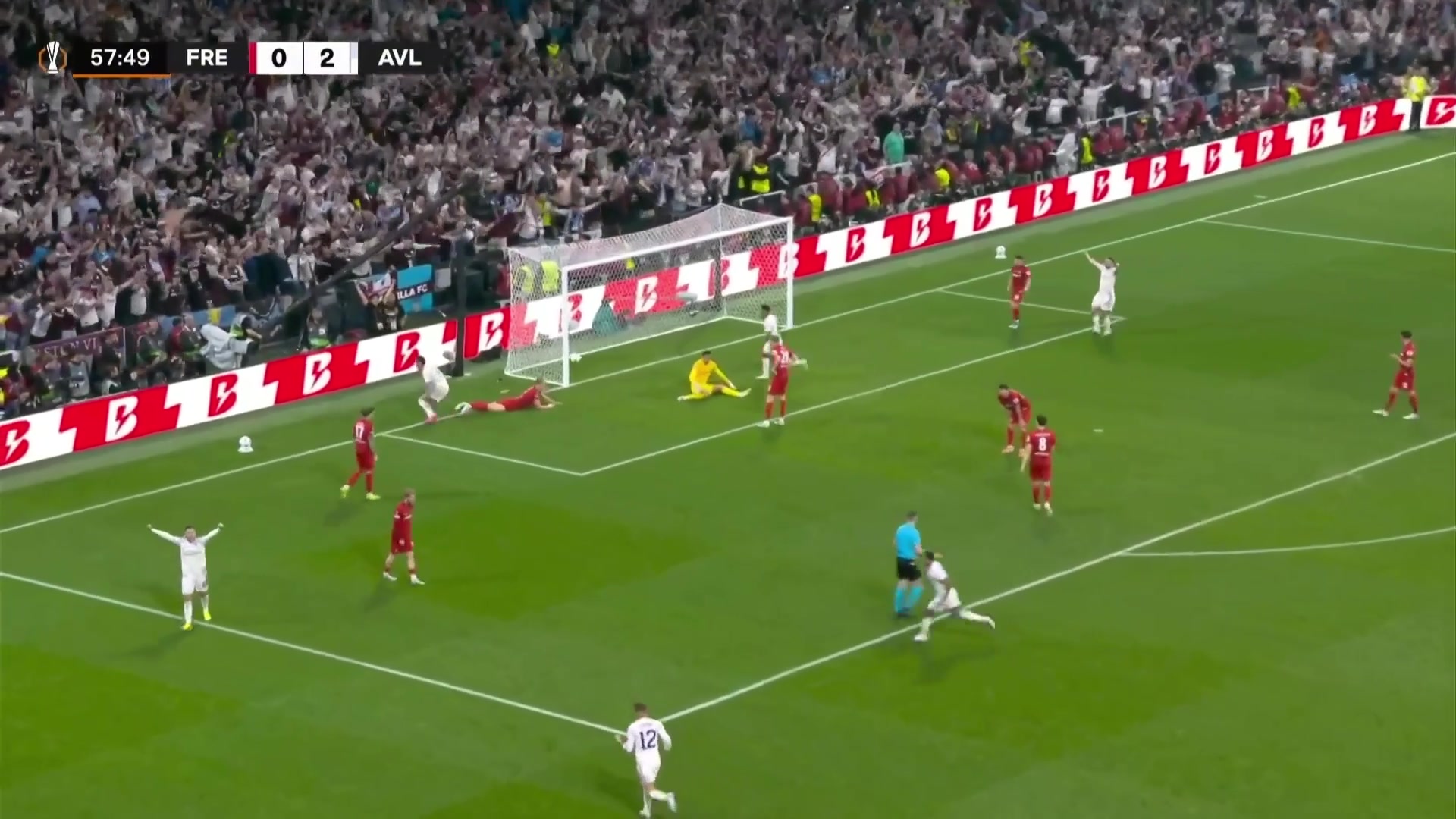 結(jié)束了！維拉3-0弗賴堡！布恩迪亞送助攻，羅杰斯包抄鏟射破門！
